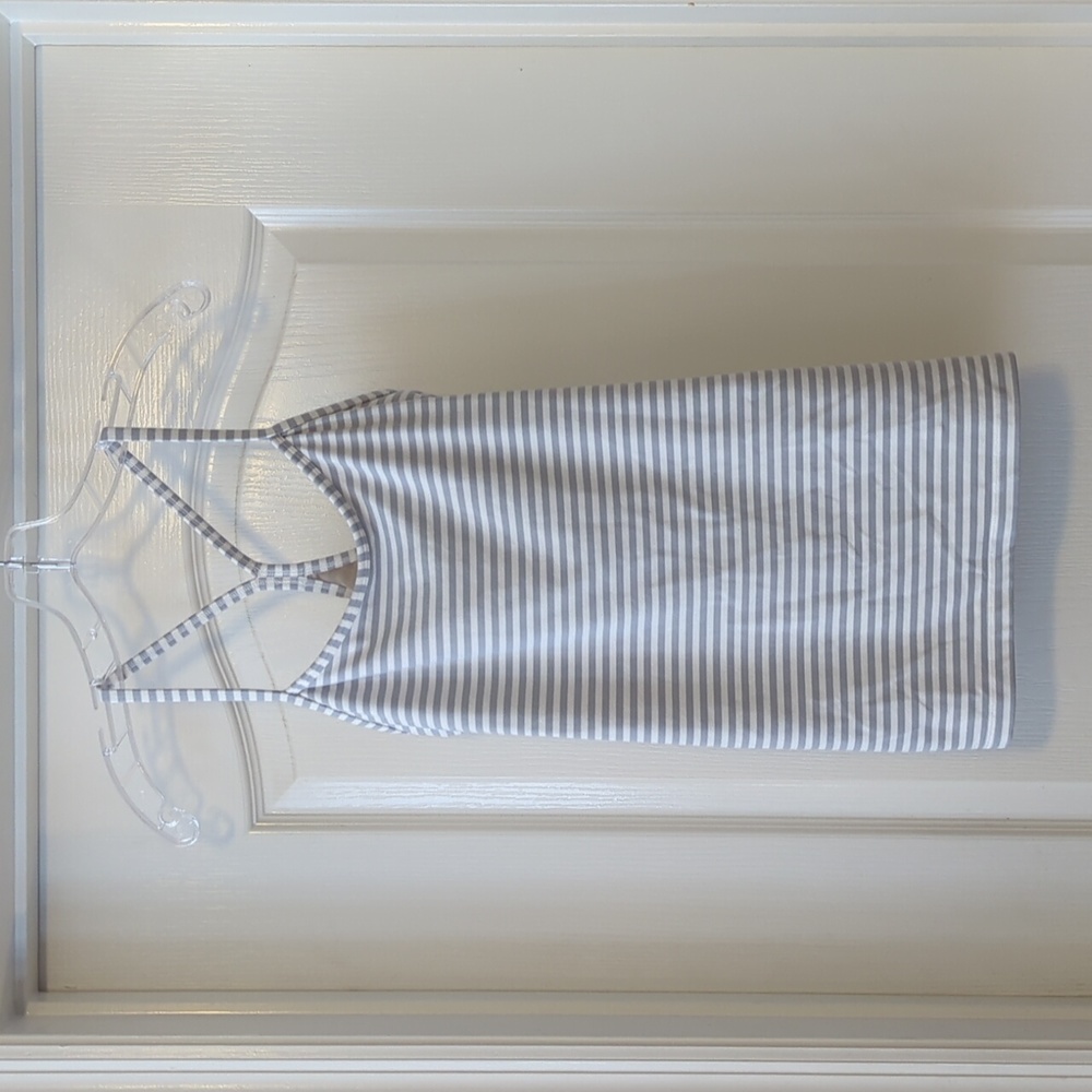 Lululemon tank (grey/white stripes) size 8